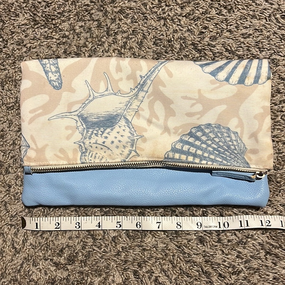 Aloha Shell Fold-Over Light Blue Clutch